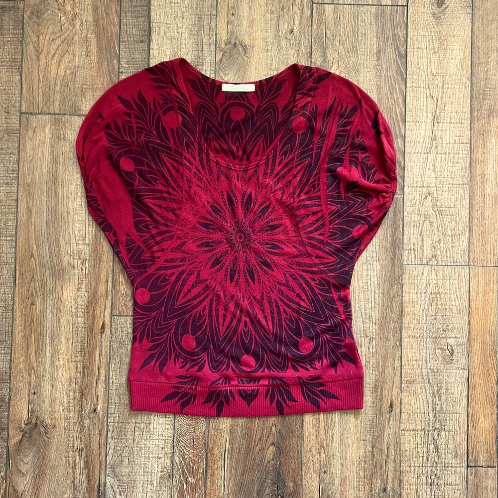 Vintage Maroon Boho Top